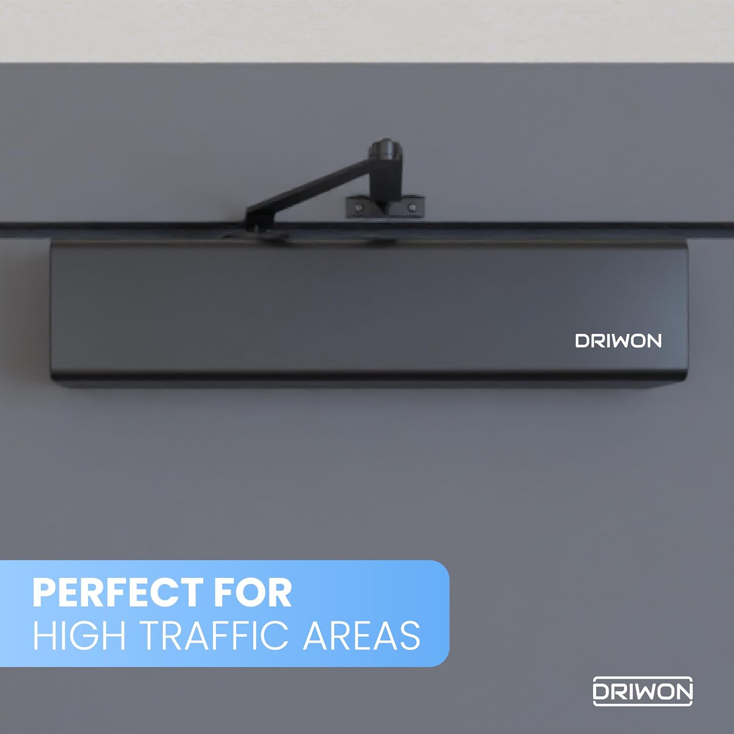 DRIWON DN-8220 heavy duty door closer for high traffic doors, black